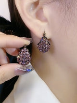 Women's Purple Crystal Earrings – Gifts for Her — 4