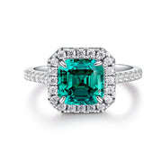 S925 Sterling Silver Emerald Ring Female High Carbon – Gifts for Her — 10