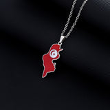 Cross-border Stainless Steel Tunisia Map Necklace – Jewelry Gift Ideas — 2