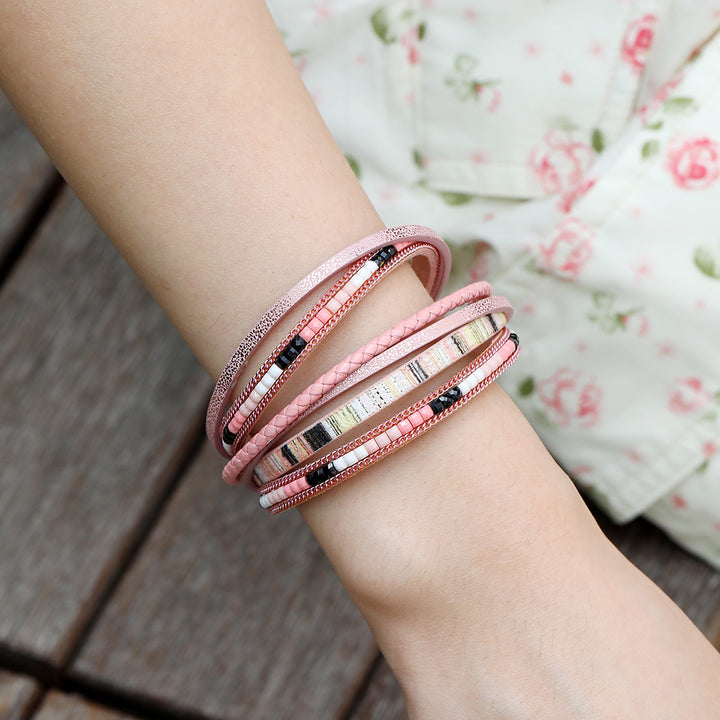 Bead Women's Leather Multi-layer Handmade Braided – Gifts for Her — 1