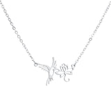 Women's Stainless Steel Flower Hummingbird – Jewelry Gift Ideas — 4