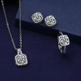 Square Women's Fashion Simple Necklace Rings Ear Studs – Stylish Gifts — 3