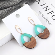 Wooden Patch Earrings Simple All Match Water Drop Stud – Gifts for Her — 6
