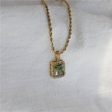 Women's 18K Gold Plated Hip Hop Gemstone Necklace – Jewelry Gift Ideas — 2