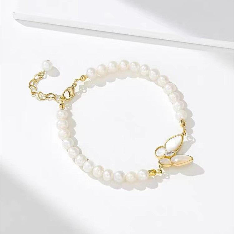 Shell Design Freshwater Pearl Butterfly Bracelet – Jewelry Gift Ideas — 1