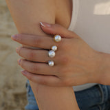 18K Gold Stainless Steel Pearl Size Open Ring Does – Everyday Gifts — 3
