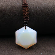 Natural Obsidian Hexawn Star Necklace Pendant – Jewelry Gift Ideas — 19