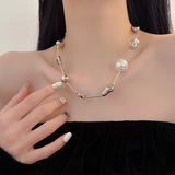 Women's Irregular Metal Pearl Necklace – Jewelry Gift Ideas — 5