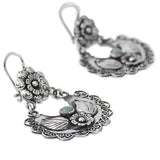 Vintage Floral Heart Embellished Turquoise Earrings – Surprise Gifts — 3