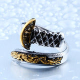Titanium Steel Electroplated Men's Dragon Sword Ring – Gifts for Him — 2