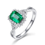 Square Princess Ring Inlaid With Emerald – Gift Ideas — 3