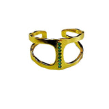 Female Copper Plating 18K Gold Inlaid Emerald Zircon – Gifts for Her — 6