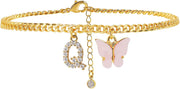Butterfly Letter Feet Chain Fashion Inlaid Diamond – Stylish Gifts — 15