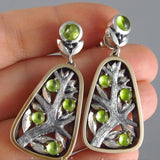 Natural Beautiful Moonstone Big Tree Shape Earrings – Gifts for Her — 6