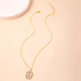 Crystal Letter Necklace Gold Name Initial – Jewelry Gift Ideas — 6