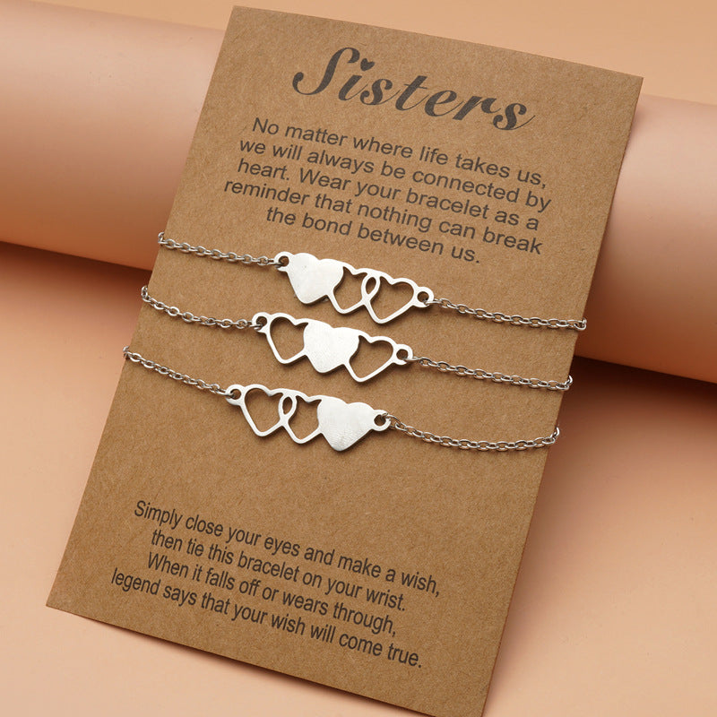 Love Heart Charms Chain Bracelets For Sisters Best – Gifts for Couples — 1