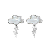 Earrings Shell Cloud Stud Earrings Sterling Silver – Practical Gifts — 3
