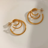 Trendy Earrings Stainless Steel Multi-layer – Jewelry Gift Ideas — 8