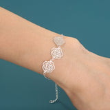 Luminous Copper Flower Piece Silver Drip Bracelet – Jewelry Gift Ideas — 4
