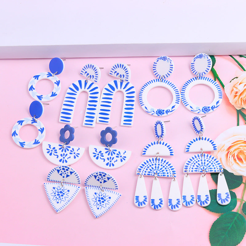 Blue And White Porcelain Series Eardrops Are Simple – Stylish Gifts — 1