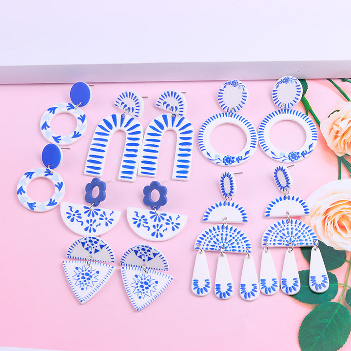 Blue And White Porcelain Series Eardrops Are Simple – Stylish Gifts — 1