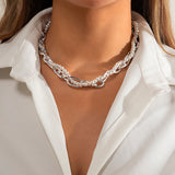 Crossed Artificial Pearl Cross Chain Necklace – Jewelry Gift Ideas — 1