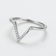 Women's Fashion V-shaped S925 Sterling Silver Ring – Stylish Gifts — 9