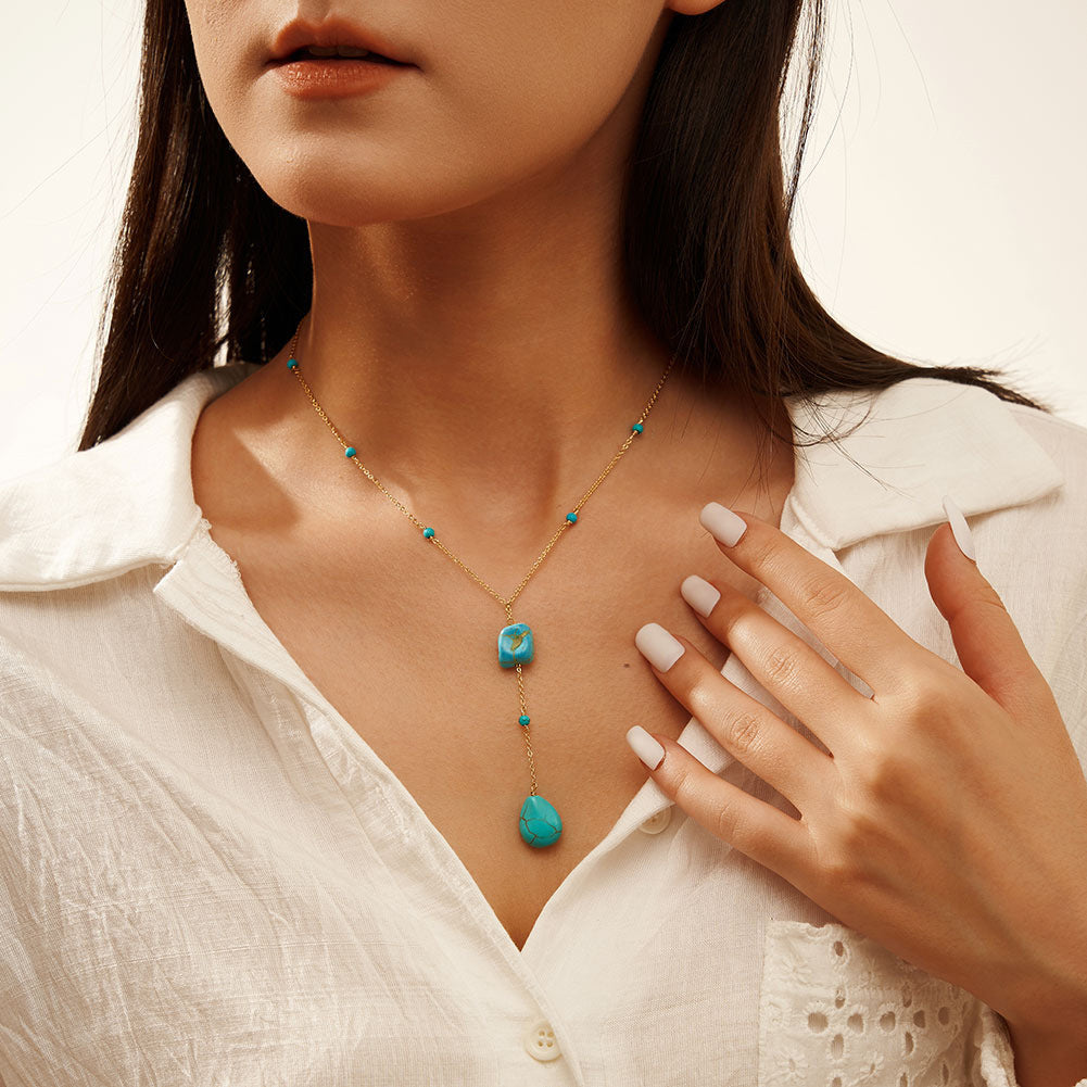 Drop-shaped Turquoise Pendant Sterling Silver – Jewelry Gift Ideas — 1