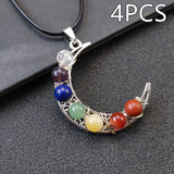 Crystal Stone Seven Chakras Moon Pentagram – Jewelry Gift Ideas — 7