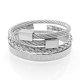 Bangle Braided Bracelet Men's Gold Titanium Steel – Jewelry Gift Ideas — 5