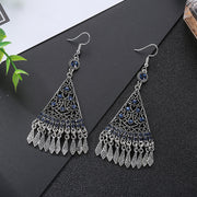 Textured Fan-Shaped Multilayer Earrings Chinese Style – Stylish Gifts — 6