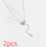 925 Sterling Silver Pull-out Love Y Necklace – Jewelry Gift Ideas — 6