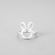 Alloy Hollow Cute Rabbit Animal Food Ring Ring – Gifts for Pet Lovers — 5