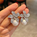 S925 Silver Needle New Full Diamond Lily Flower – Gifts for Her — 1