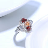 Rose Skull Ring Heart Shape Red Zircon Punk Ring – Stylish Gifts — 3