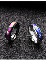 Korean Style ECG Couple Ring Stainless Steel Heartbeat – Stylish Gifts — 2