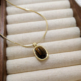 Retro Cymophanite Oval Earrings – Small Gift Ideas — 8