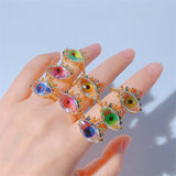 Women's Metal Eye Diamond Color Crown Ring – Gifts for Her — 4