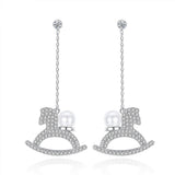 Rocking Horse Earrings Zircon Korean Fashion Long – Stylish Gifts — 1