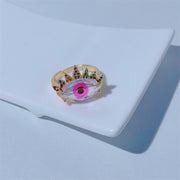 Women's Metal Eye Diamond Color Crown Ring – Gifts for Her — 1