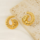 Simple Trendy Design Sense 18K Gold Non-fading Stud – Birthday Gifts — 3