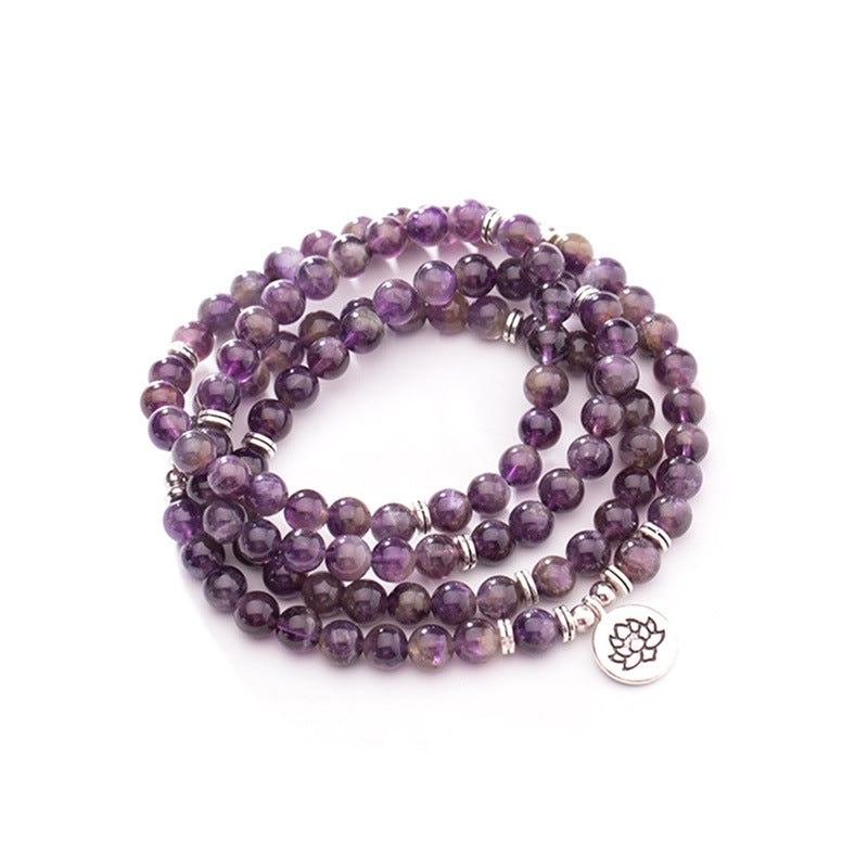 Natural 108 6-8mm Amethyst Bracelet – Jewelry Gift Ideas — 1