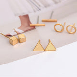 Geometric Square Triangular Round Stud Earring – Jewelry Gift Ideas — 4