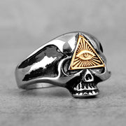 Masonic Skull Triangle Titanium Steel Ring – Holiday Gift Ideas — 7