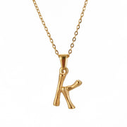 Hip Hop Bamboo 18K Stainless Steel Letter Pendant – Jewelry Gift Ideas — 20