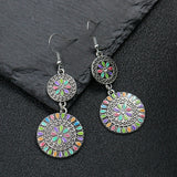 Round Flower Dripping Rhinestone Alloy Earrings – Useful Gifts — 3
