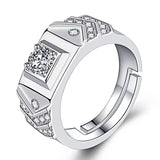 Men's Ring 925 Silver Mosanite Copper Plated Platinum – Gifts for Him — 9