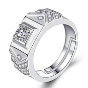 Men's Ring 925 Silver Mosanite Copper Plated Platinum – Gifts for Him — 9