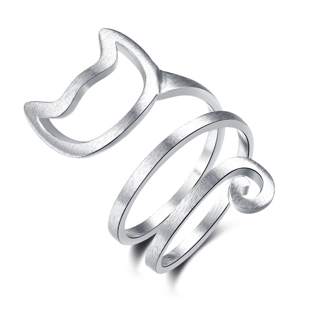 Fashion Cat Ring Matte Kitten Cat Wrap Animal Finger – Cat Lover Gifts — 1