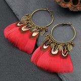 Creative Large Circle Feather Leaf Pendant – Jewelry Gift Ideas — 3